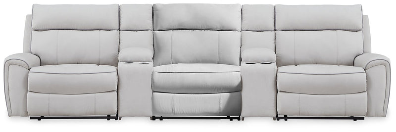 Social Pointe Reclining Sectional with Storage Consoles